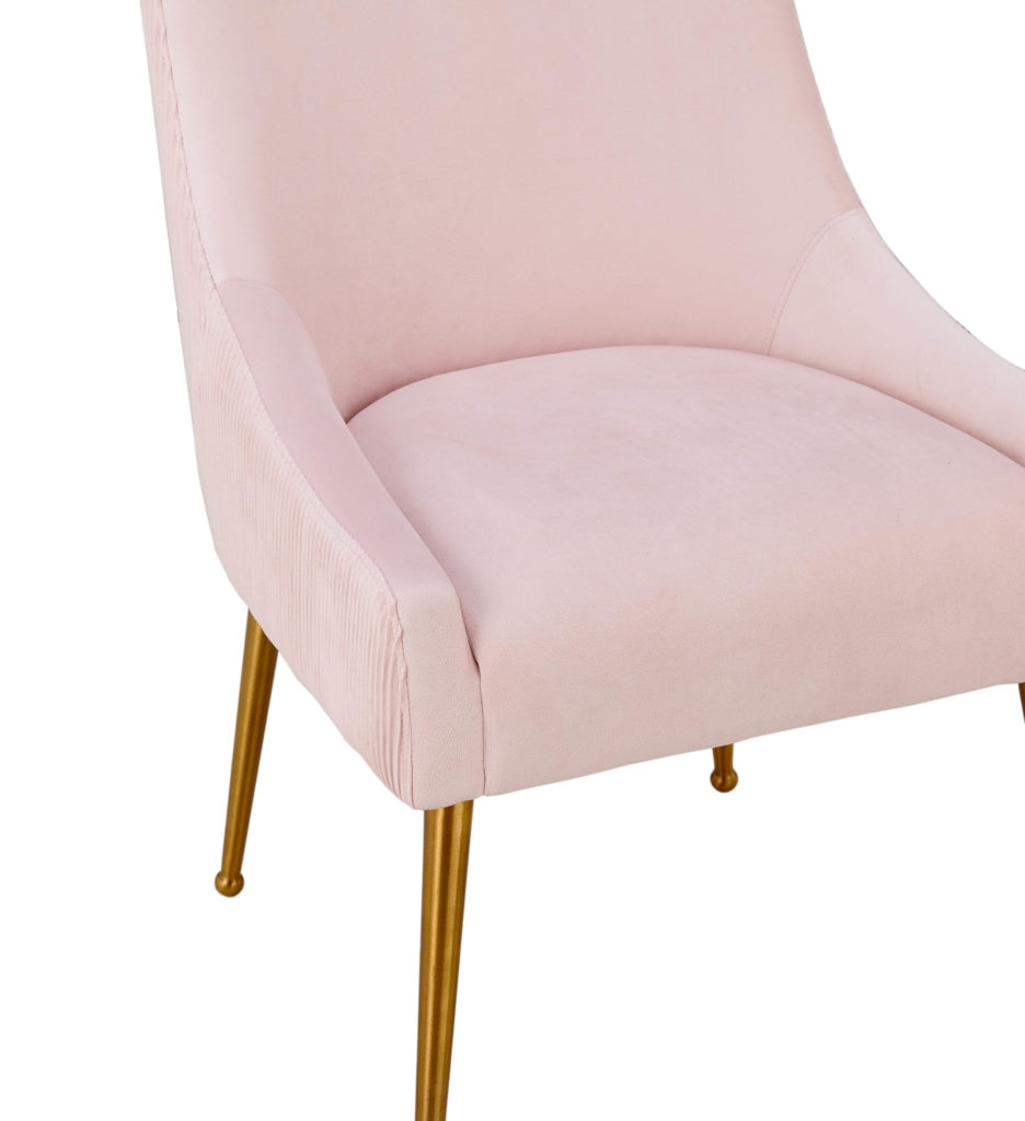 Beatrix Pleated Blush Velvet Side Chair - Image 2