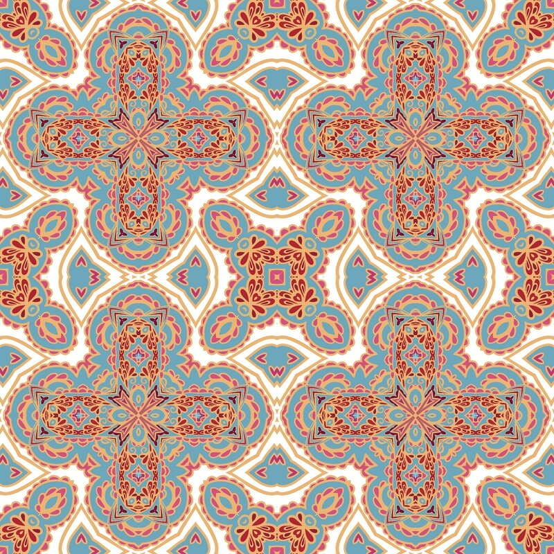 Wenlock Moroccan Oriental Tiles 10' L x 24" W Peel and Stick Wallpaper Roll - Image 0