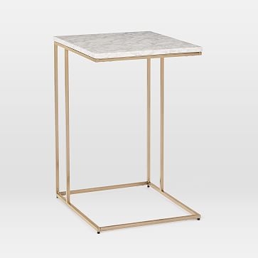 Streamline C-Side Table, Marble, Light Bronze-individual - Image 0