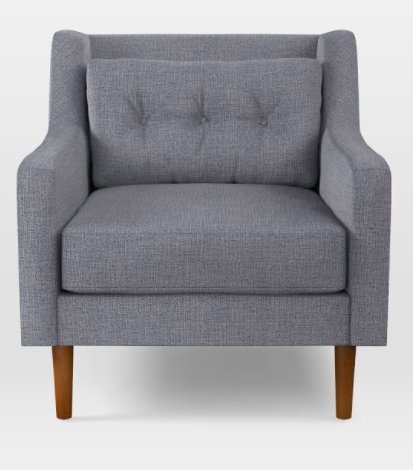 Crosby Mid-Century Armchair, Shelter Blue - Image 0