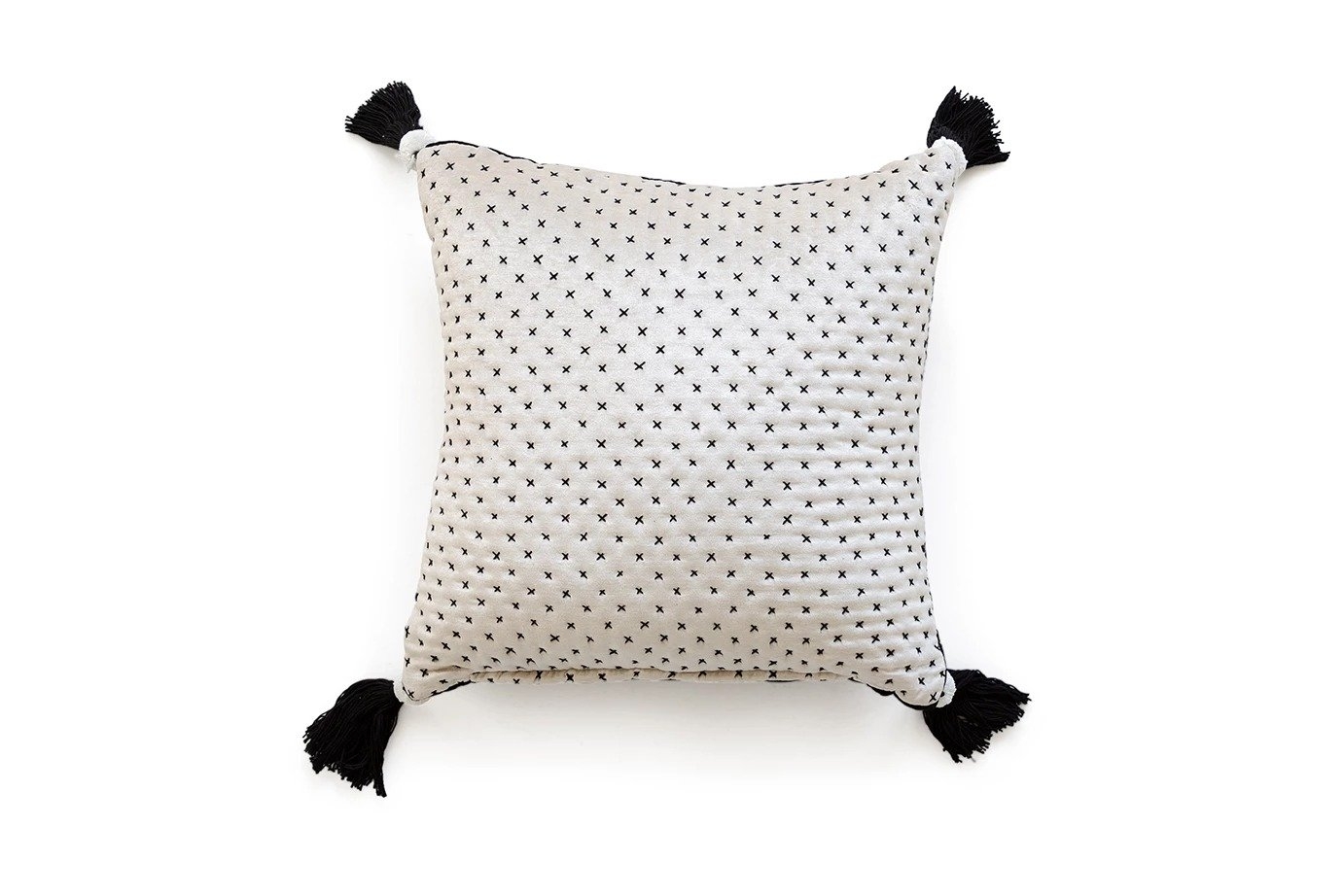 P0663 White / Black Pillow Cover - Poly-Filled - Image 1