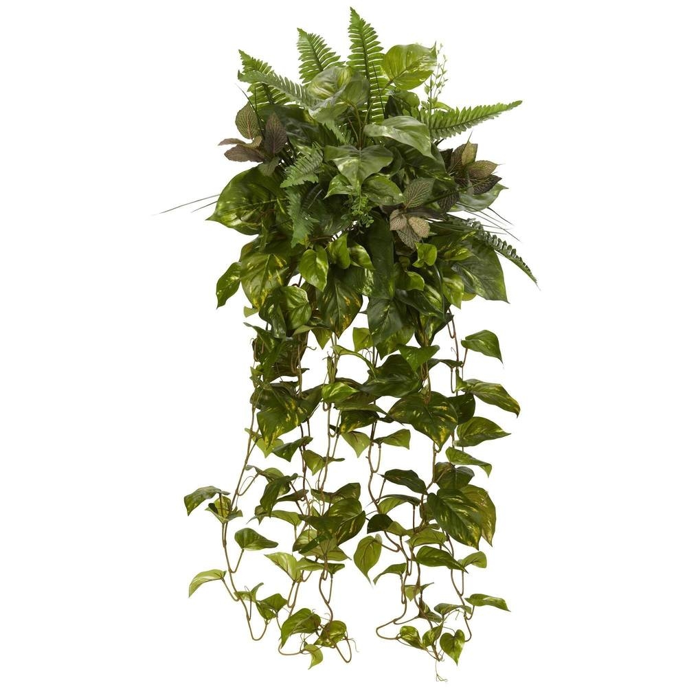 36” Mixed Greens Hanging Artificial Plant (Set of 2) - Image 0