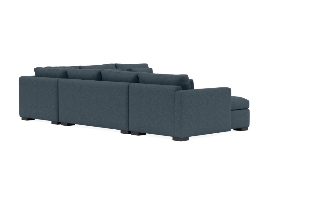 CHARLY Corner Sectional with Left Chaise 143"L x 108" / Indigo + Painted Black Block Leg - Image 1