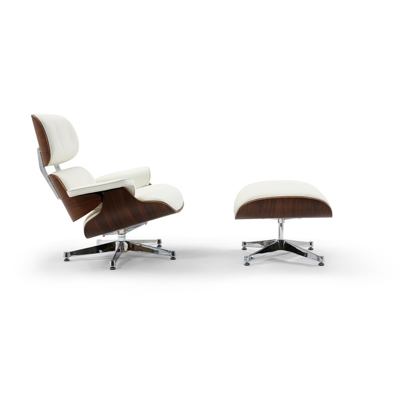 Leather Lounge Chair and Ottoman - Image 2
