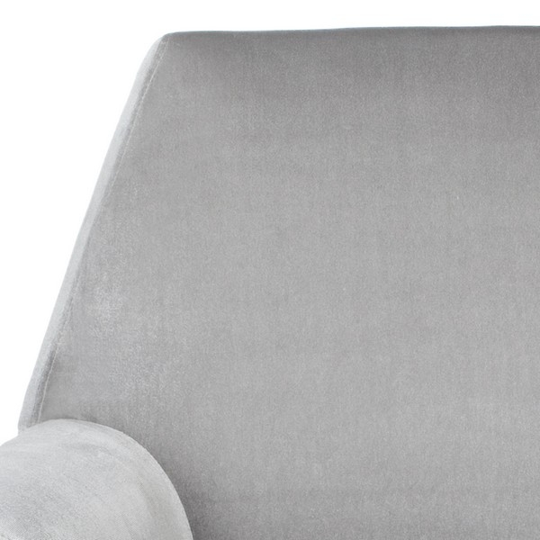Nynette Velvet Retro Mid Century Accent Chair -  Light Grey - Safavieh - Image 3