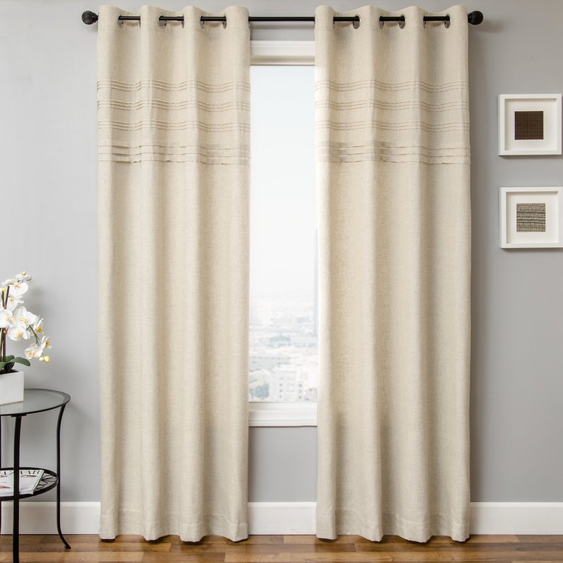 Canvas Solid Semi Sheer Single Curtain Panel - Image 0