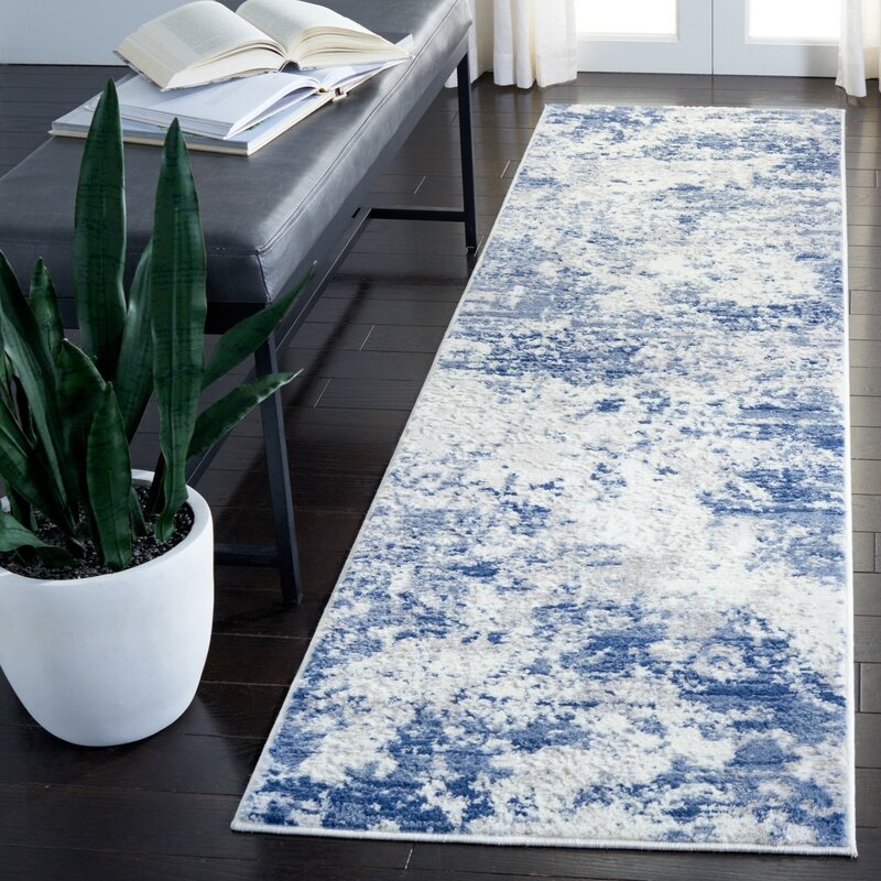Deborah Abstract Gray/Blue Indoor Area Rug - Image 1