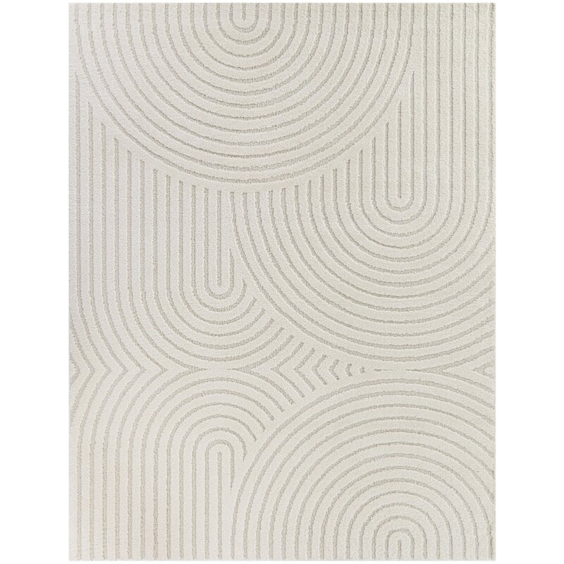Fathir Cream Modern Geometric Area Rug - Image 0
