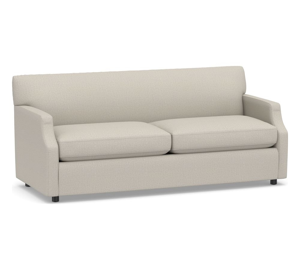 Soma Hazel Upholstered Sofa 73.5", Polyester Wrapped Cushions, Performance Heathered Tweed Pebble - Image 0