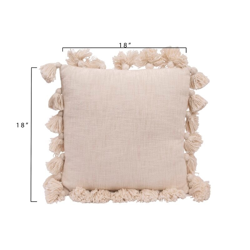 Interlude Luxurious Square Cotton Pillow Cover and Insert - Image 1