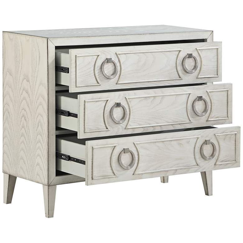 Reeds 39 1/2" Wide White Wood 3-Drawer Accent Chest - Image 2