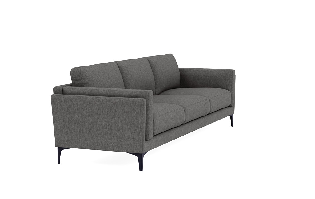 GABY 3-Seat Sofa - 104" - Mushroom Crossweave, Matte Black Sloan L Leg - Image 3