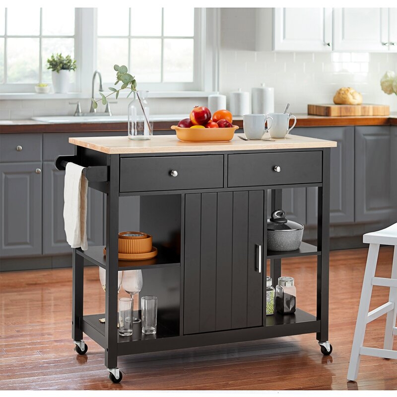 18.9'' Wide Rolling Kitchen Island - Image 2