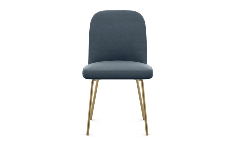 DYLAN Fabric Dining Chair - Aegean Structured Cloth - Matte Brass Antenna Leg - Image 0