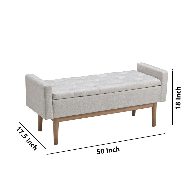 Aleshire Upholstered Flip Top Storage Bench - Image 3