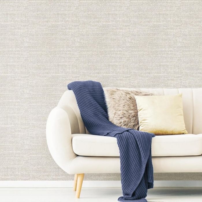 Tweed Peel and Stick Wallpaper - Beige LARGE SAMPLE - Image 1