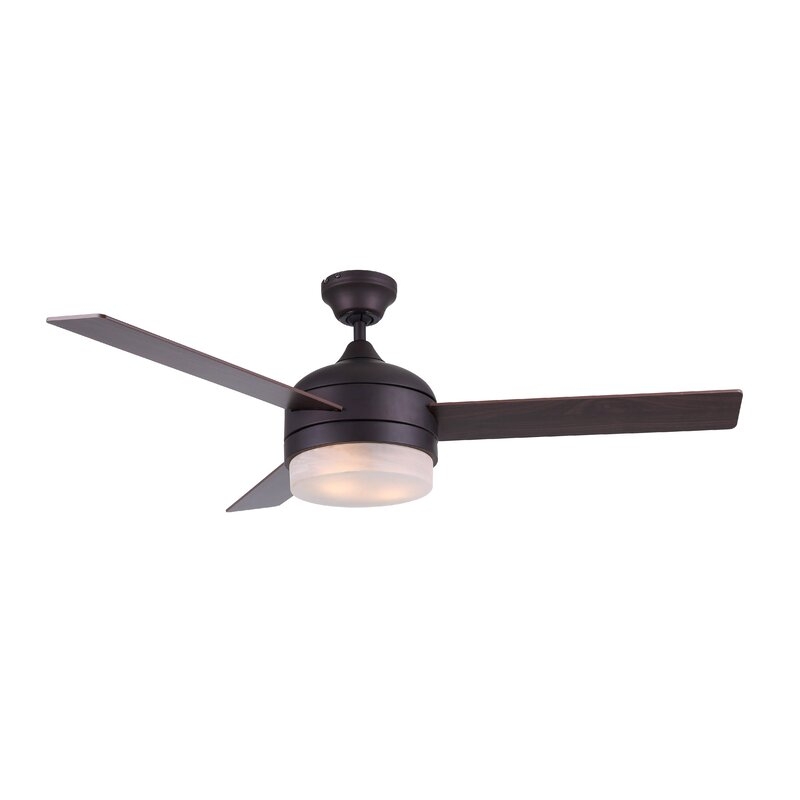 48" Vogt 3 - Blade Propeller Ceiling Fan with Remote Control and Light Kit Included - Image 0