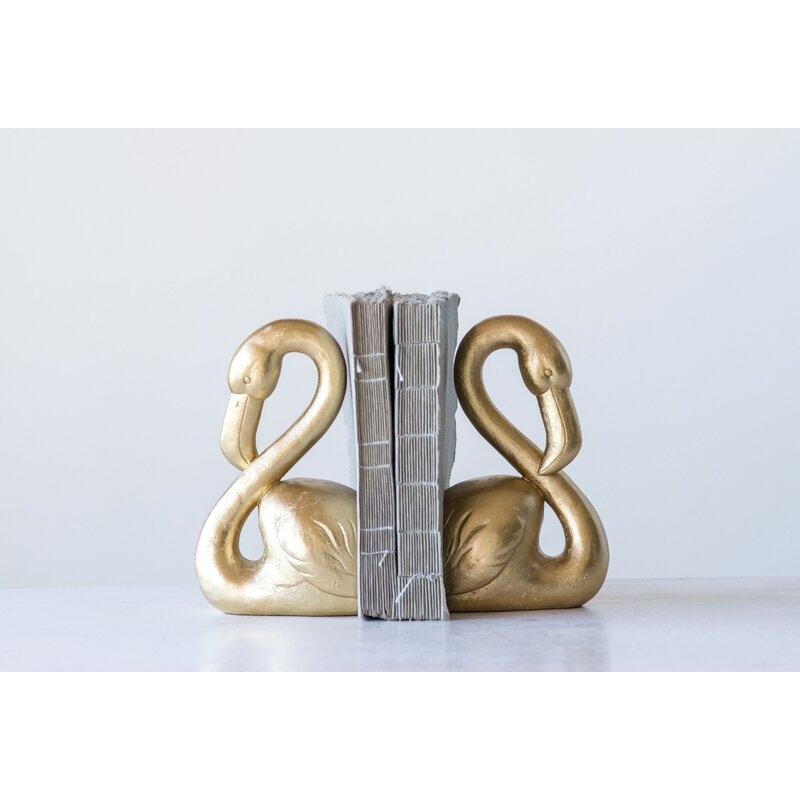 Resin Flamingo Bookends - Image 0