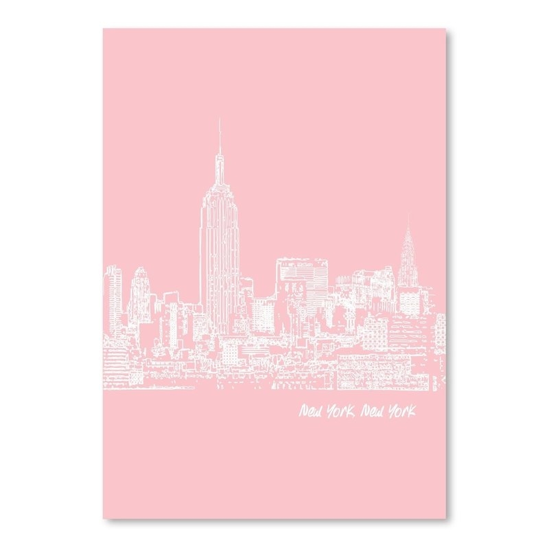 Skyline New York City 9 Graphic Art in Pink - Image 0