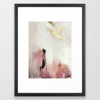 Sunrise [2]: a bright, colorful abstract piece in pink, gold, black,and white Framed Art Print - Image 0