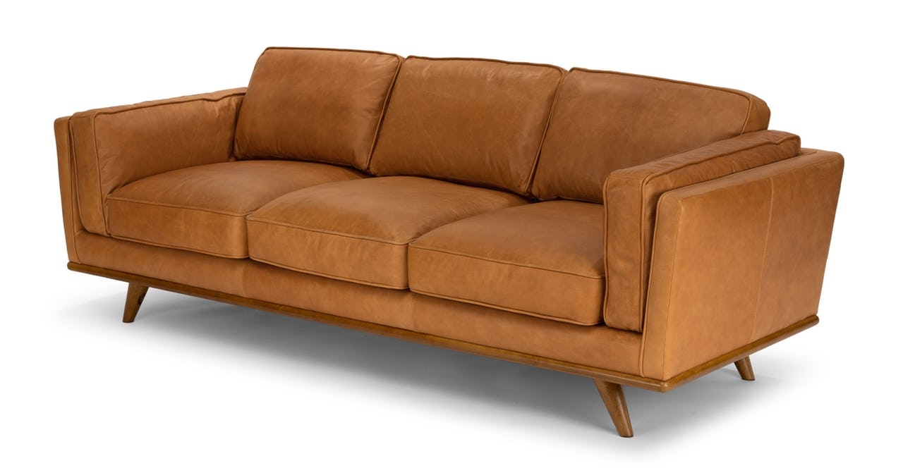 TIMBER Charme Tan Leather Sofa - Image 1