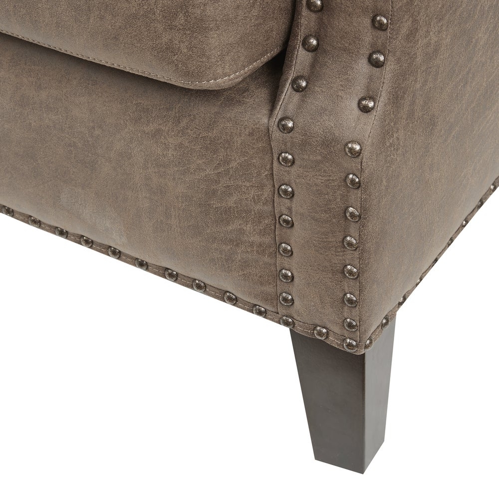 Copper Grove Kucove Brown Faux Leather Accent Chair - Image 5