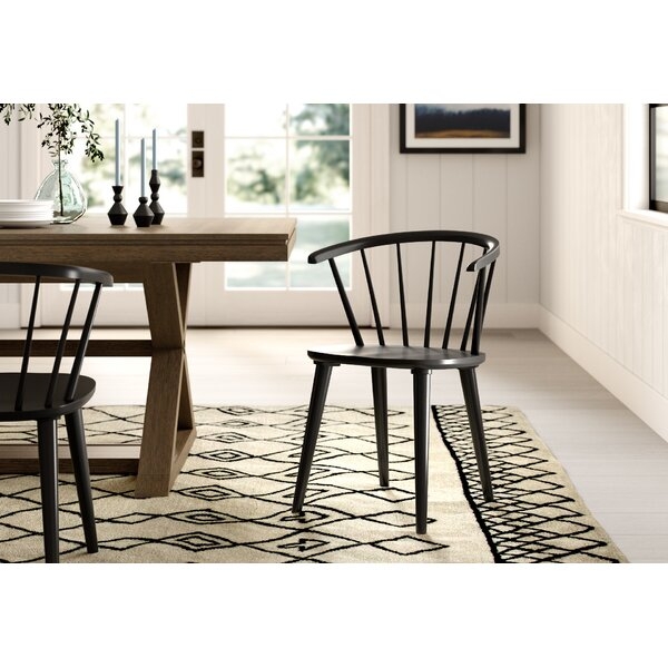 Ginny Solid Wood Dining Chair in Black (Set of 2) - Image 6