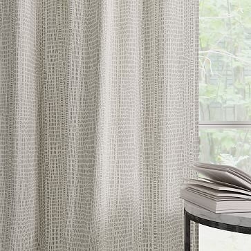 Cotton Canvas Bomu Curtain, Set of 2 / Stone Gray / 48"x84" - Image 3