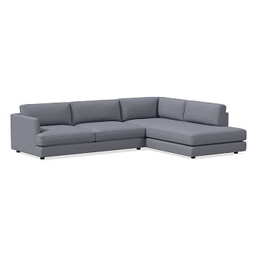 Haven Sectional Set 05: XL Left Arm Sofa, Right Arm Terminal Chaise, Poly, Performance Yarn Dyed Linen Weave, Shelter Blue - Image 0
