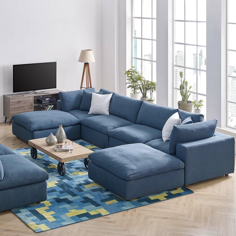 Baum 158" Wide Symmetrical Modular Corner Sectional with Ottoman (Back in stock 8/10) - Image 3