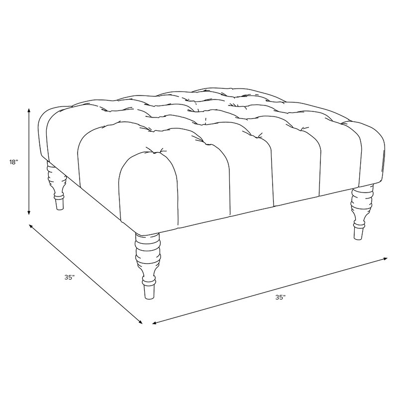 Stella 35" Wide Tufted Square Cocktail Ottoman - Image 1