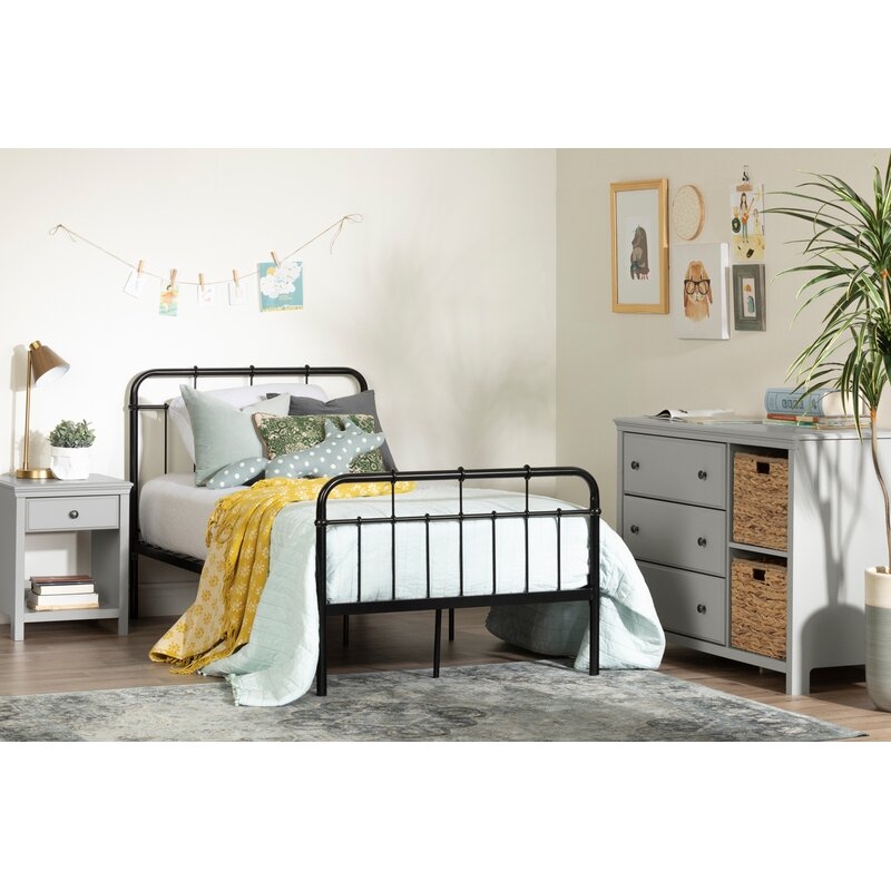 Soft Gray Cotton Candy 3 Drawer Dresser with Cubbies - Image 2