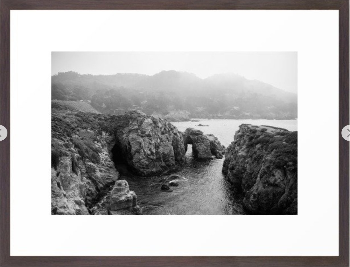 Ocean Arches - Black and White Landscape Photography Framed Art Print - Image 0