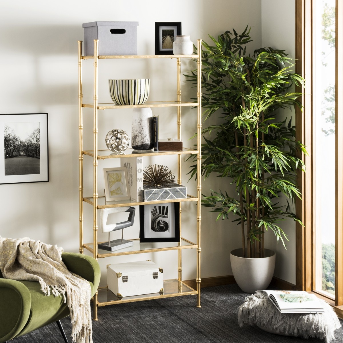 Arden 6 Tier Etagere - Gold/Clear - Arlo Home - Image 2
