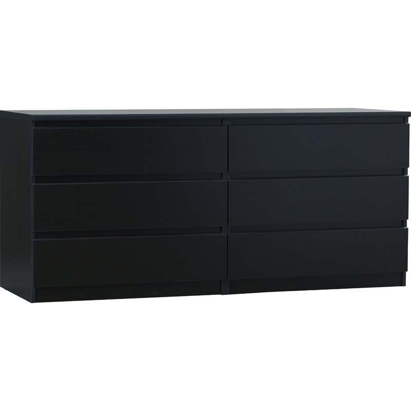 Kepner 6 Drawer Double Dresser - Black Woodgrain - Image 1