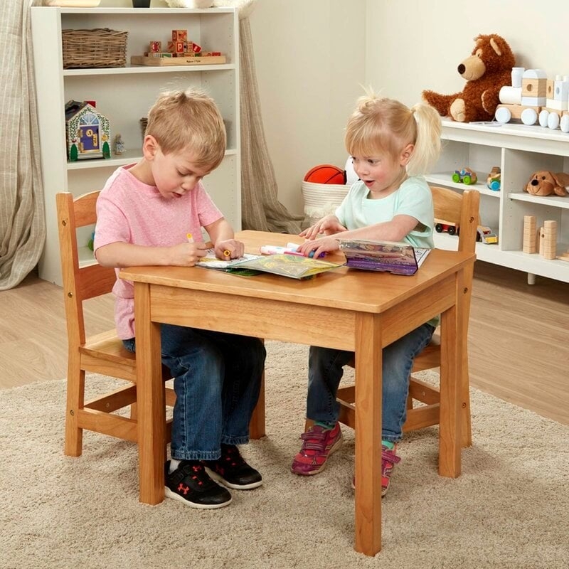 Kids 3 Piece Play Table and Chairs Set - Image 2