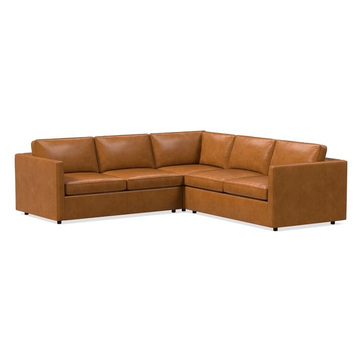Harris Leather 3-Piece L-Shaped Sectional- Mace, Ludlow Leather - Image 0