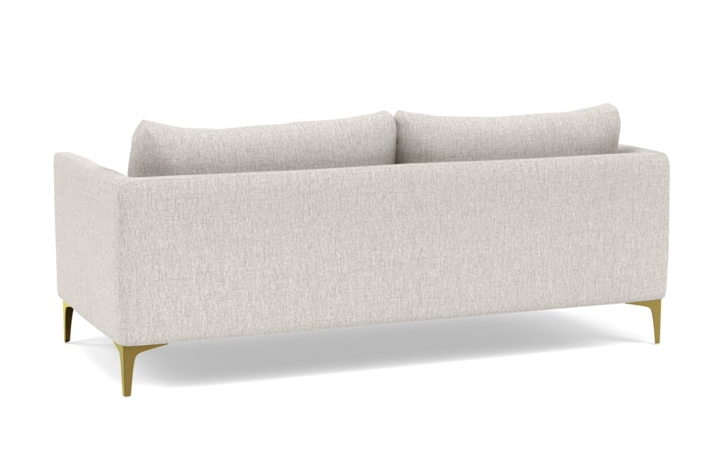Owens sofa, 86", wheat cross weave, brass plated sloan L legs - Image 3