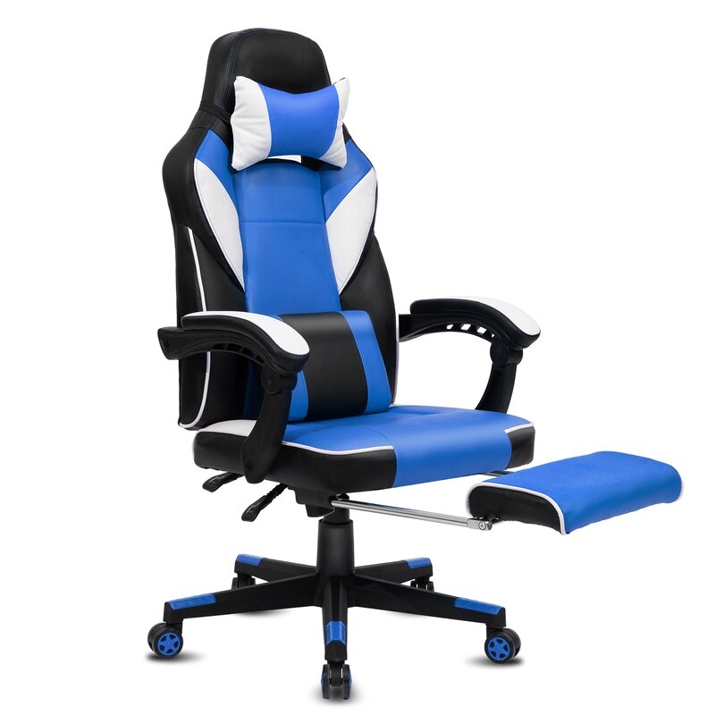High-Back PC & Racing Game Chair, Blue - Image 0
