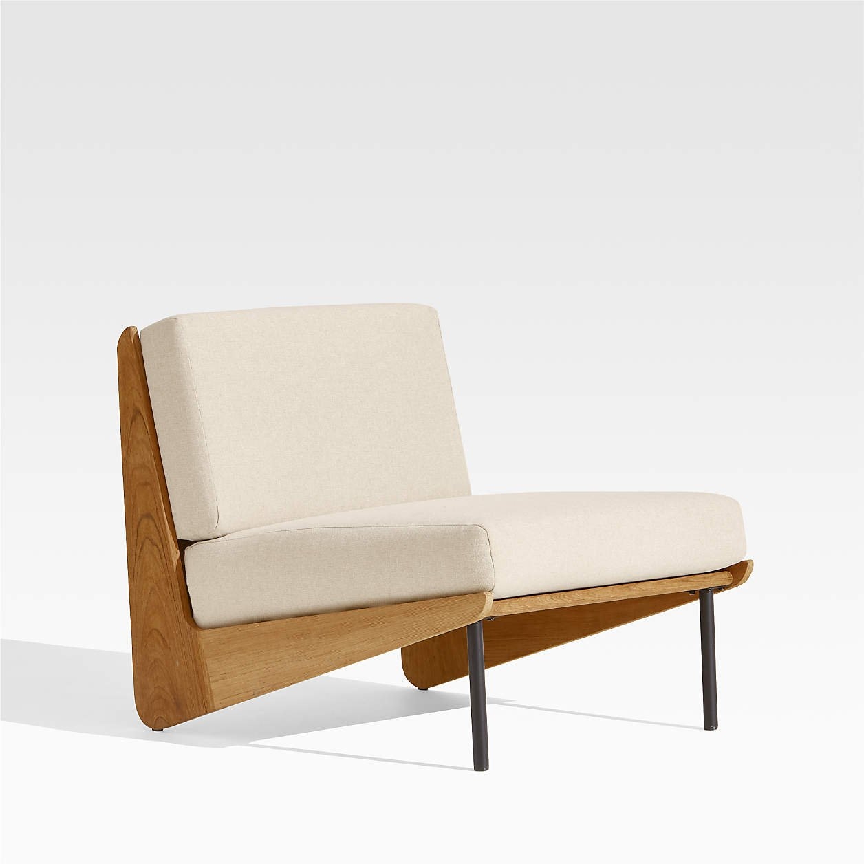 Kinney Teak Wood Outdoor Lounge Chair with Cushion - Image 0