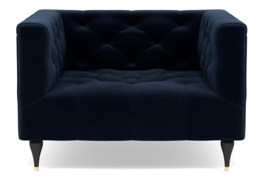 MS. CHESTERFIELD Accent Chair navy velvet - Image 0