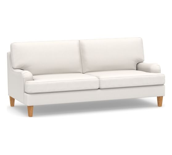 SoMa Hawthorne English Upholstered Sofa, Polyester Wrapped Cushions, Performance Everydaylinen(TM) by Crypton(R) Home Ivory - Image 0