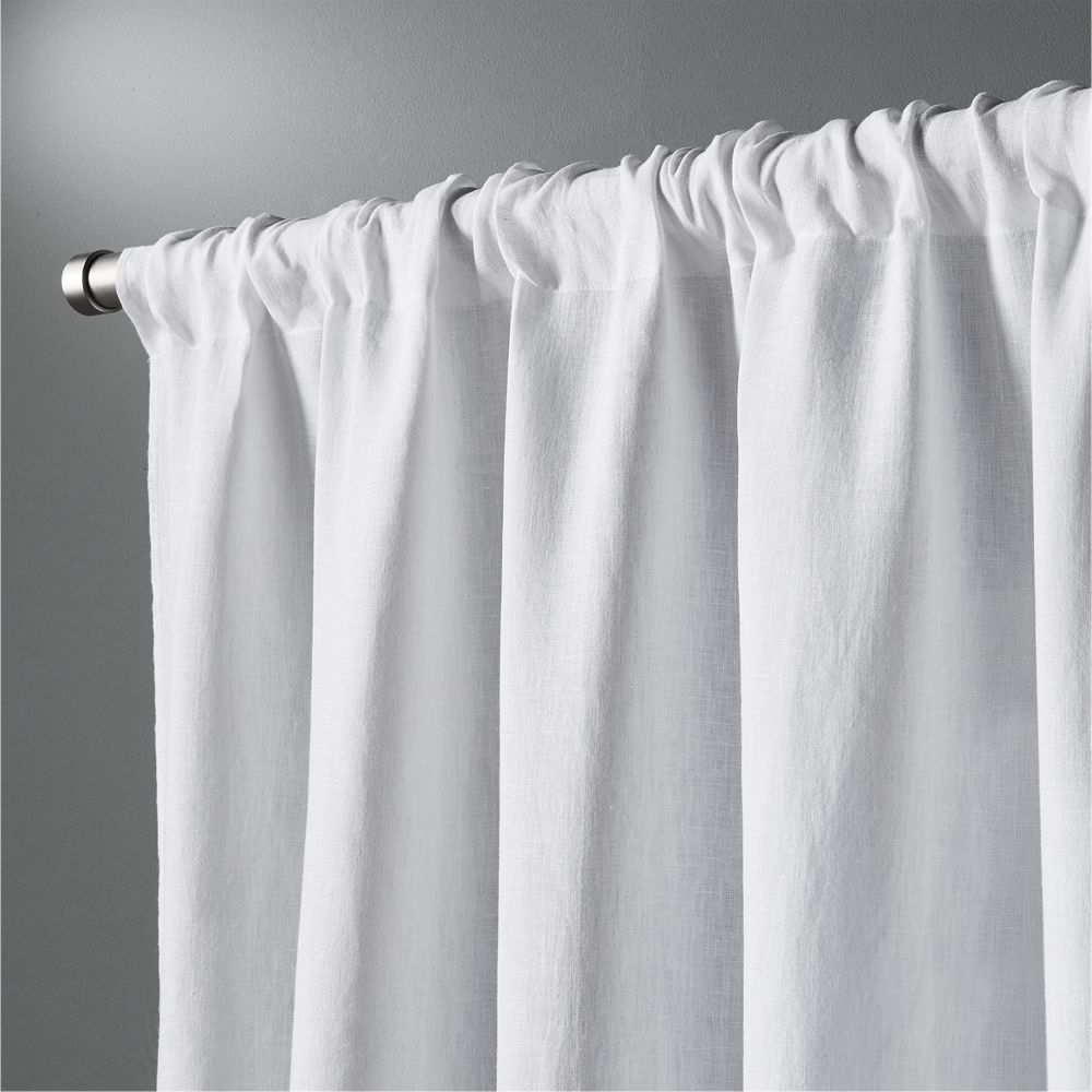 White linen curtain panel 48""x120" - Image 0