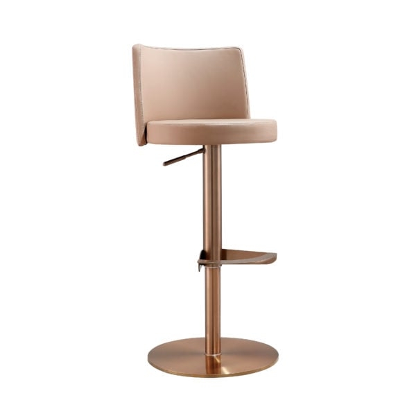 Loosha Cafe Au Lait and Rose Lilly Adjustable Stool - Image 1