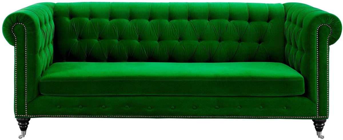 Lennon Green Velvet Sofa - Image 1