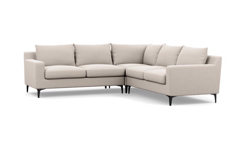 Sloan Corner Sectional in Natural Fabric with Matte Black Legs - Image 0