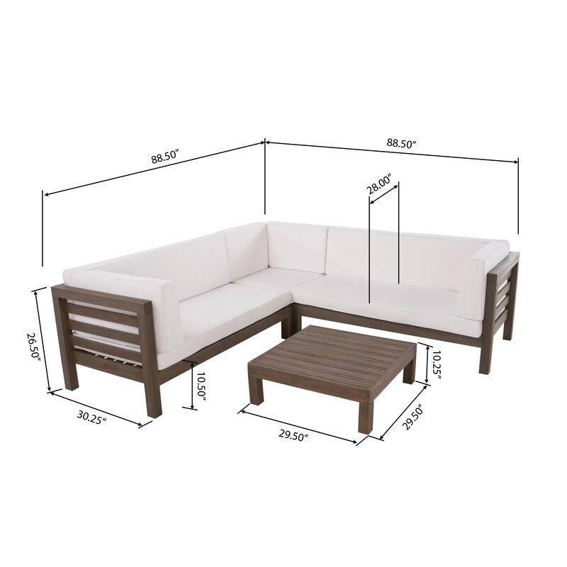 Seaham 4 Piece Sectional Seating Group with Cushions - Image 2