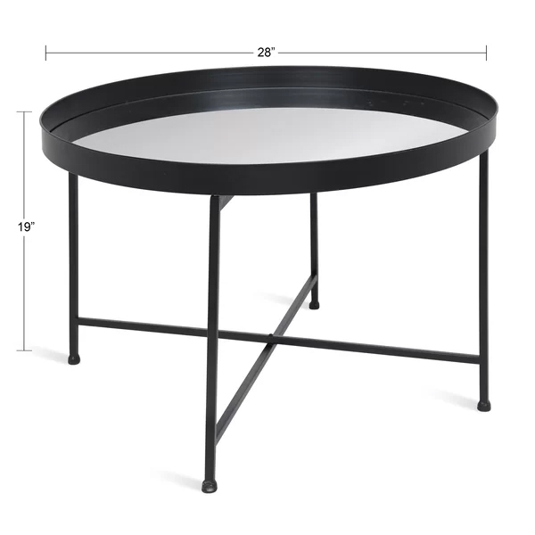 Kriebel Metal Foldable Lift Top Coffee Table - Black - Image 1