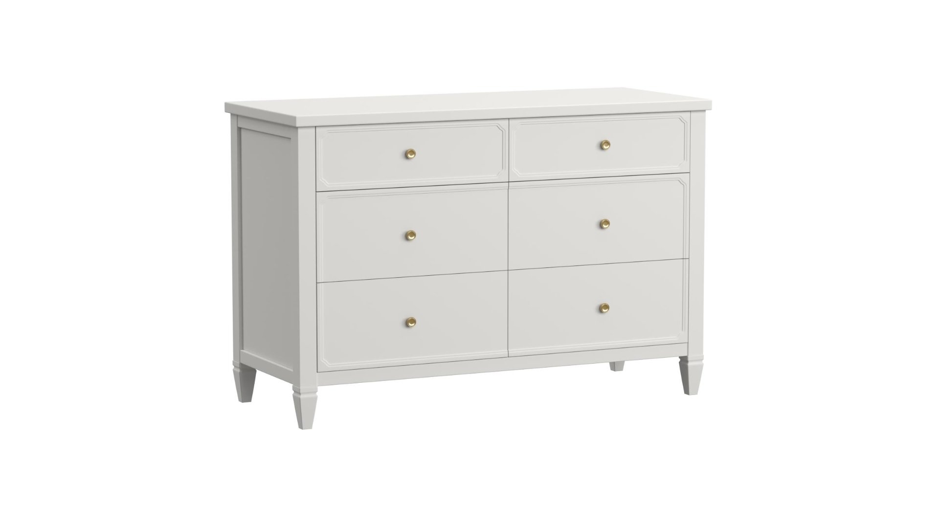 Auburn 6-Drawer Wide Dresser, Simply White - Image 0