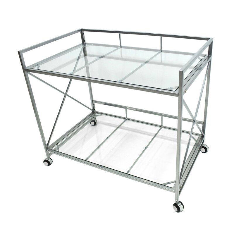 Ducote Industrial Modern Iron/Glass Bar Cart - Image 1